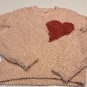 Crewcuts Girls Size XL Blush Sweater with Red Heart